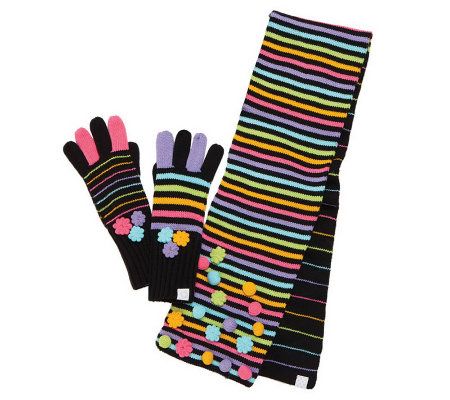 little missmatched Embellished Scarf & Glove Set - A213400