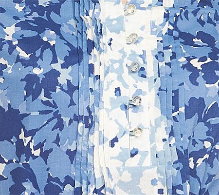 Liz Claiborne New York Watercolor Floral Pleated Tunic