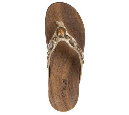 Orthaheel Carla Orthotic Thong Sandals w/ Jewel Detail