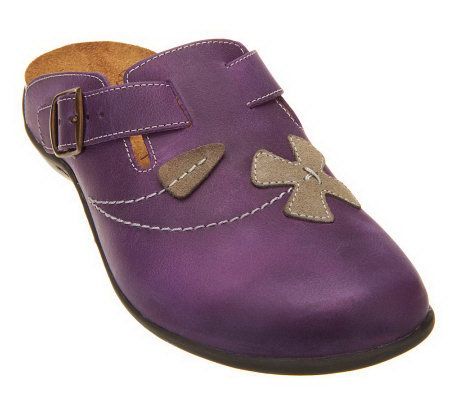 Weil by Orthaheel Deva Orthotic Leather Mule w/Floral Detail