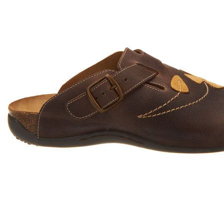 Weil by Orthaheel Deva Orthotic Leather Mule w/Floral Detail