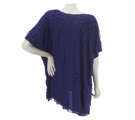 Attitudes by Renee Scoopneck Ruffle Top with Side Slits