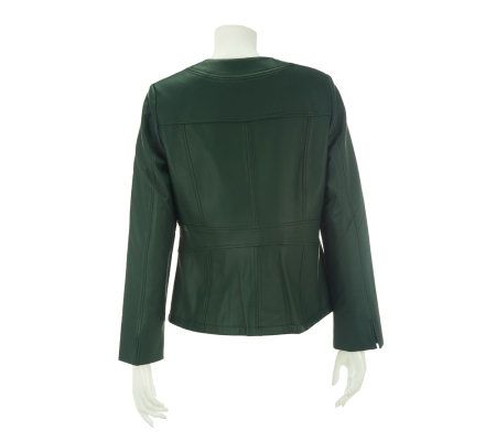 Kelly by Clinton Kelly Faux Leather Jacket with Printed Lining