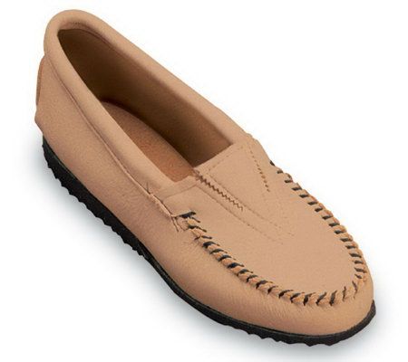 Minnetonka Womens Deerskin Gore Front Moccasins - A165101