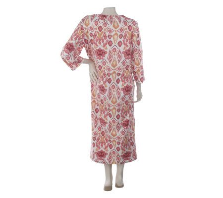 Stan Herman Geo Print 100Cotton Jersey Knit Caftan