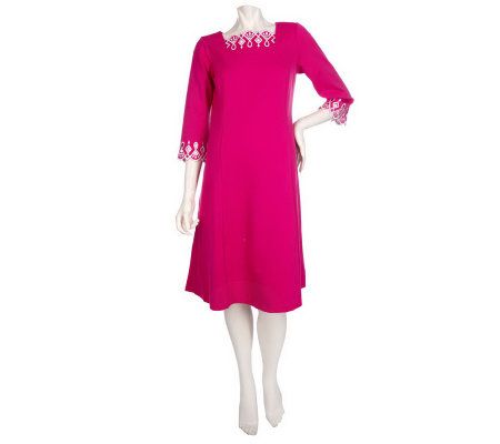 Bob Mackies Square Neck Ponte Knit Dress with Cutout Detail - A214101