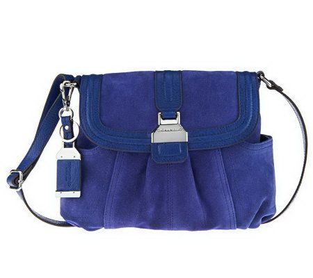 Tignanello Suede Crossbody Bag w/ Flap Closure - A216801