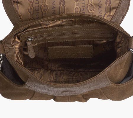 Tignanello Suede Crossbody Bag w/ Flap Closure