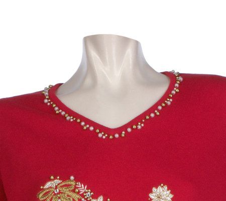 Quacker Factory White Christmas Sweater