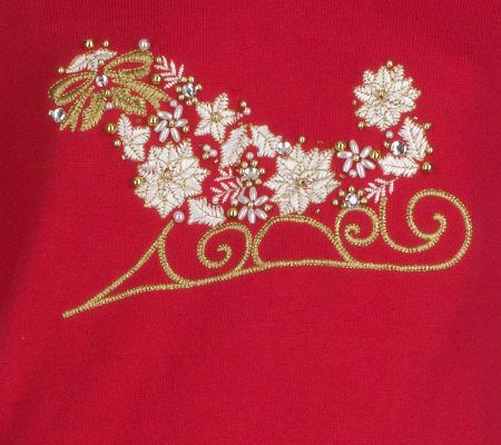 Quacker Factory White Christmas Sweater