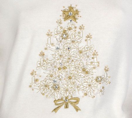 Quacker Factory White Christmas Sweater