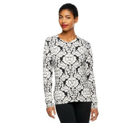 Isaac Mizrahi Live! Print Crew Neck Cardigan - A218801