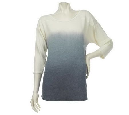 Belle Gray by Lisa Rinna 3/4 Sleeve Dip Dye Tunic - A222501