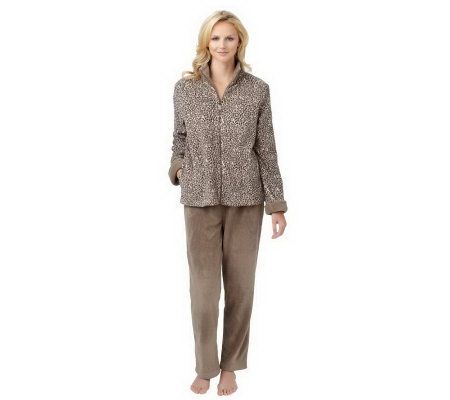 Stan Herman Snow Leopard Plush 2 Piece Lounge Set - A226901