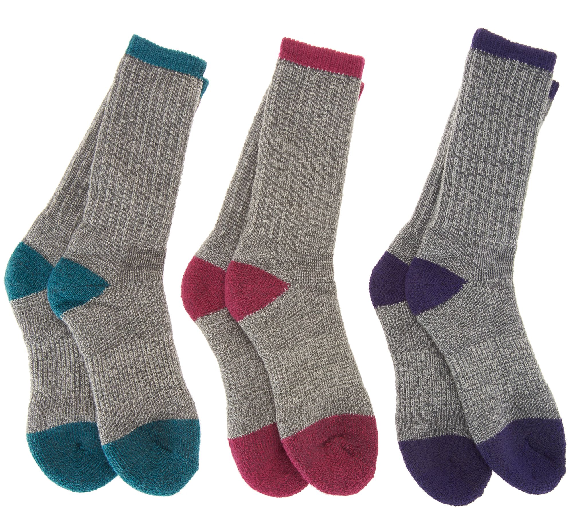 3 Pair Merino Wool Blend Boot Socks - A70001