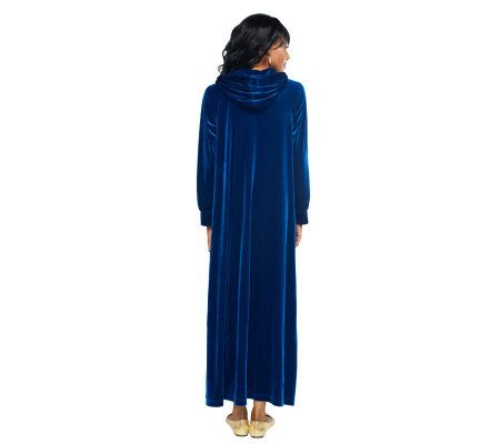 Joan Rivers Zip Front Hooded Velour Petite Lounger