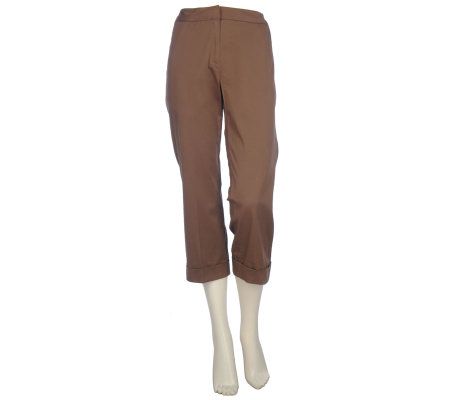 Dennis Basso Stretch Twill Cuffed Crop Pants - A214802