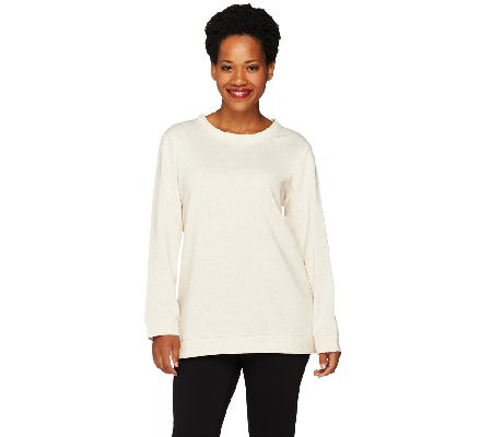 Denim & Co. Essentials Long Sleeve Oversized Sweatshirt - A217402