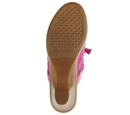 Isaac Mizrahi Live! Quilted Suede Clogs with Tassel Detail