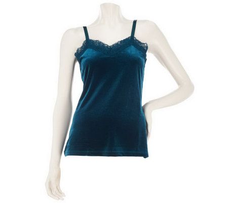Susan Graver Essentials Velvet Tank with Adjustable Straps - A218002