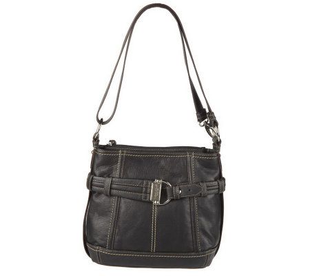 Tignanello Glove Leather Cinched Belt Double Entry Hobo Bag - A219102