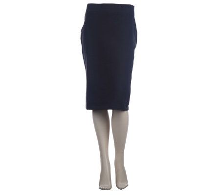 Women with Control Wide Waistband Pull-on Pencil Skirt - A220202