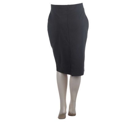 Women with Control Wide Waistband Pull-on Pencil Skirt