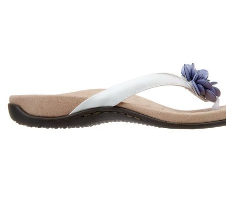 Orthaheel Fleur Orthotic Thong Sandals with Flower Detail