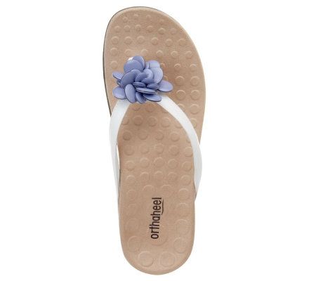 Orthaheel Fleur Orthotic Thong Sandals with Flower Detail