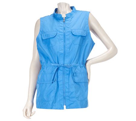 Denim & Co. Sleeveless Utility Vest with Drawstring - A221902