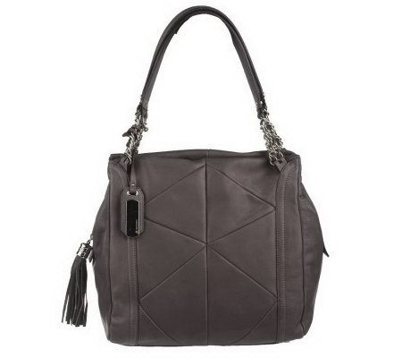 As Is B. Makowsky Glove Leather Zip Top Tote - A224502