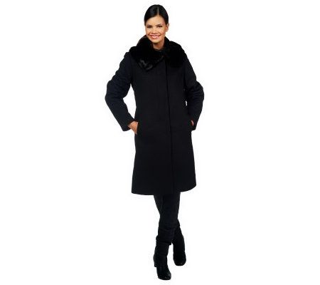 George Simonton Fully Lined Coat with Faux Fur Collar - A227602