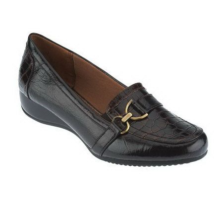 LifeStride Damon Croco Embossed Loafers with Chain Detail - A227702