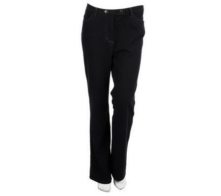 Bob Mackies Petite Smart Denim Fly Front Pants - A228202