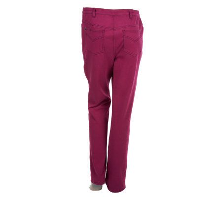 Bob Mackies Petite Smart Denim Fly Front Pants