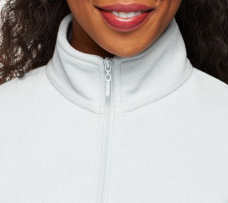 Denim & Co. Fleece Zip Front Color Block Jacket