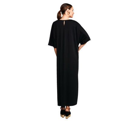 Joan Rivers Regular Length Embroidered Flowers Caftan