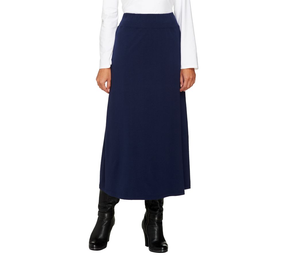 Denim & Co. Essentials Knit Pull-on Maxi Skirt - A232002