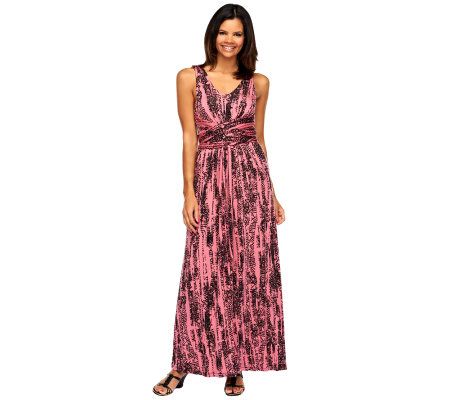Nicole Richie Collection All-Over Print Tie Front Knit Maxi Dress - A232102