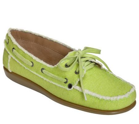 Aerosoles Soft Drink Slip-on Boat Shoes w/ Lace-up Detail - A324302