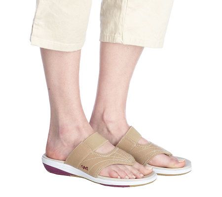 Ryka Canvas Thongs w/Flex Grooves & Visible Technology