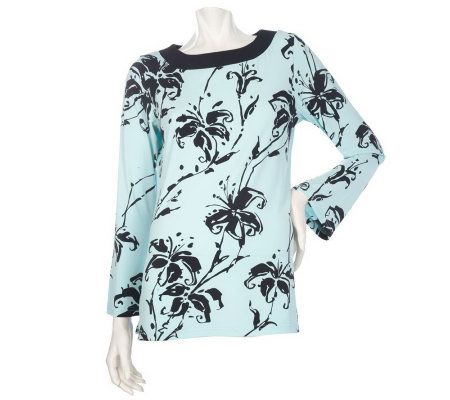 Bob Mackies Lily Silhouette Printed Top - A199703