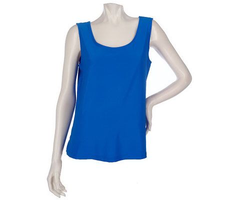 Bob Mackies Scoop Neck Knit Tank with Side Slits - A201503