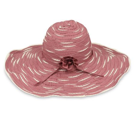 UPF 50 Large Brimmed Ribbon Natalie Hat - A209803