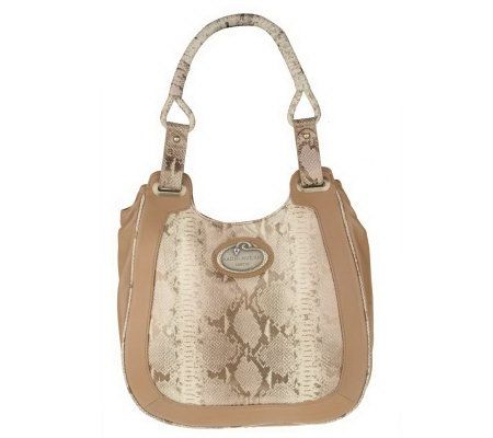 Malini Murjani Metallic Printed Python w/Nappa Leather Trim Hobo Bag - A214503