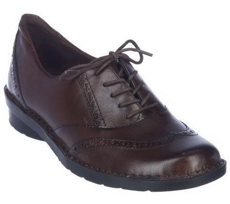 Clarks Bendables Leather Oxfords with Eyelet Detail - A217003