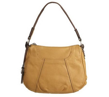 B. Makowsky Snake Embossed Leather Zip Top Shoulder Bag - A219003