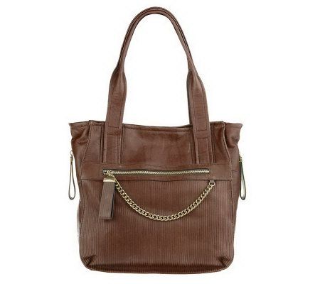 B.Makowsky Glove Leather Tote with Chain Detail - A219203