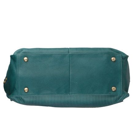 B.Makowsky Glove Leather Tote with Chain Detail