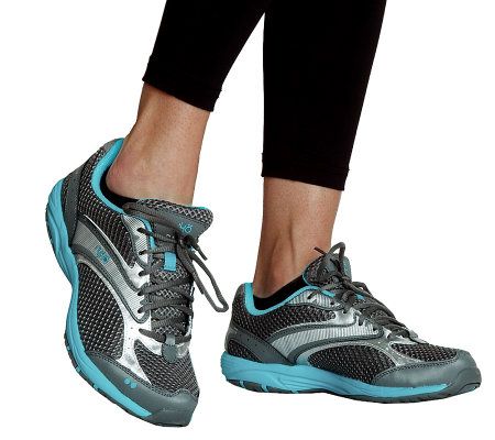 Ryka Leather & Mesh Lace-up Fitness Walking Shoes